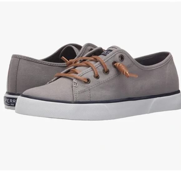 Sperry Top Sider Size 9.5M Pier View Slip On Low Top Flat Canvas Sneaker Gray - Picture 1 of 12